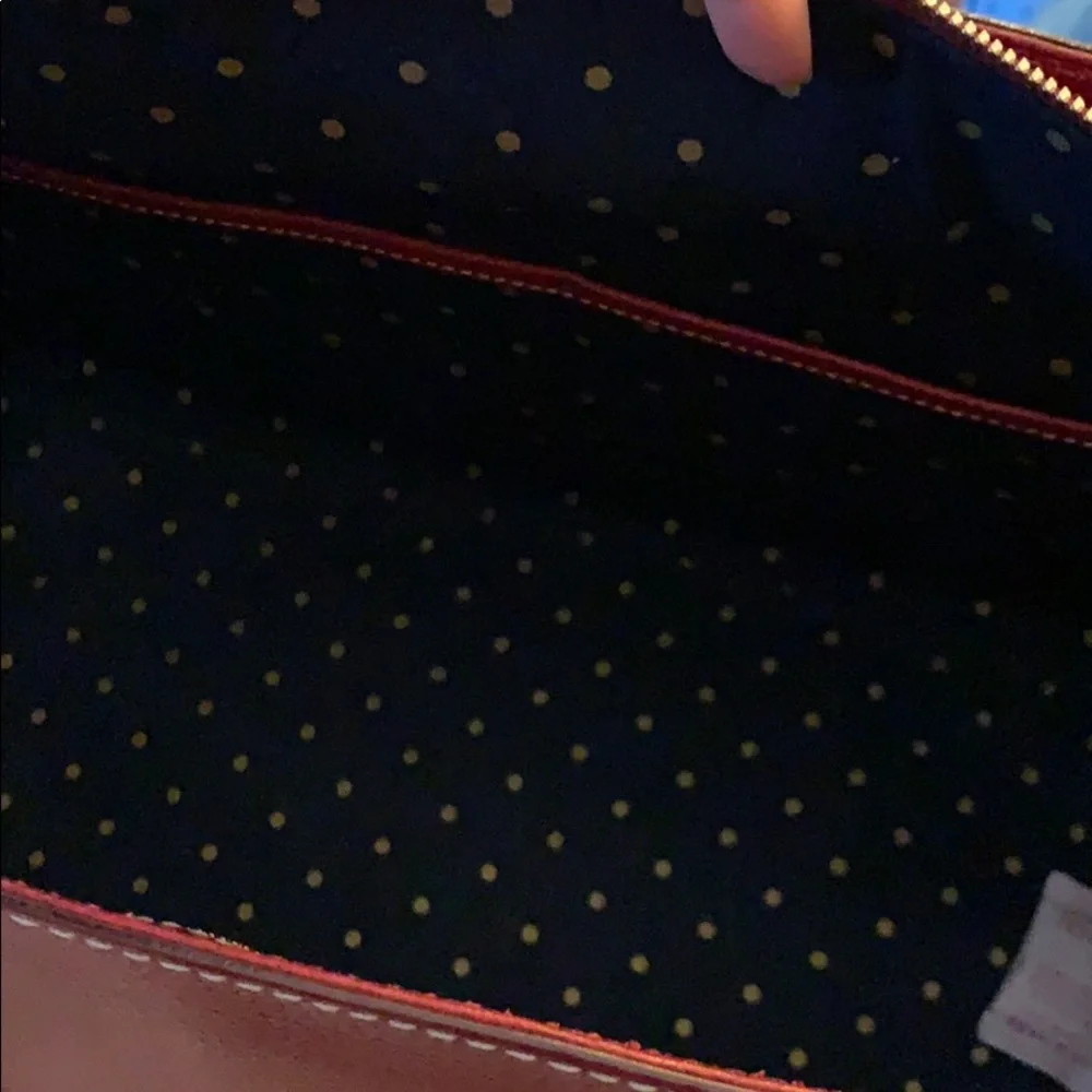 kate spade Red Leather Tote with Gold Hardware